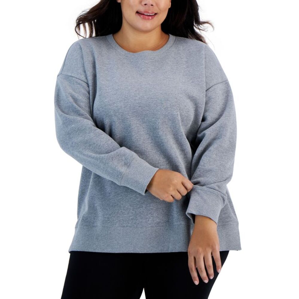 ID Ideology Plus Size Solid Crewneck Sweatshirt